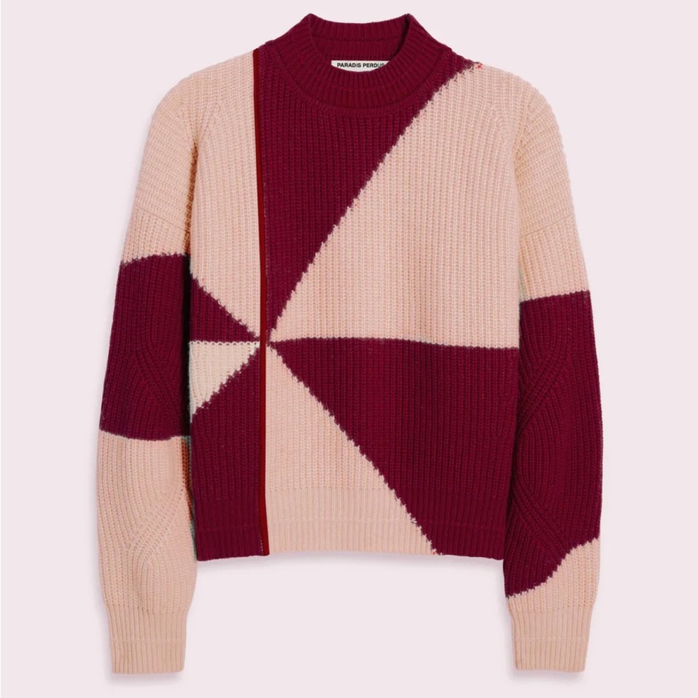 Paradis Perdus Unisex Jules Burgundy Sweater size Medium
